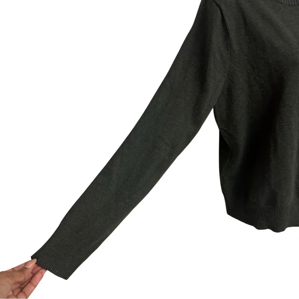 The Limited Collection Button Front Sweater Ribbed Knit Cardigan Top‎ Sz L Green